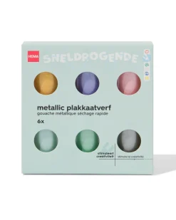 plakkaatverf metallic - 6 stuks