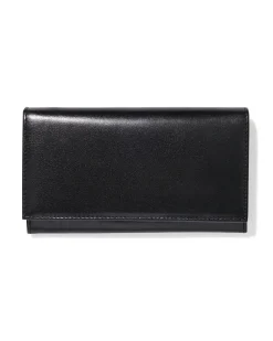 portemonnee met flap leer zwart n
