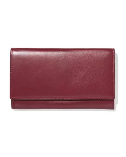 portemonnee met flap leer donkerrood