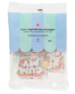 regenboog zure matjes uitdeelzak - 10 stuks