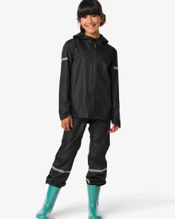 regenbroek voor kinderen lichtgewicht waterdicht zwart