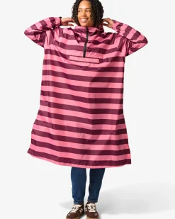 regenponcho voor volwassenen strepen roze