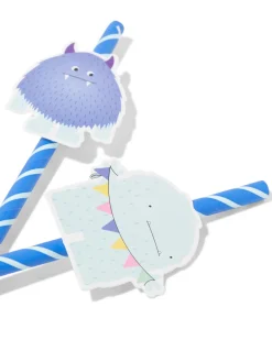 rietjes papier monster - 10 stuks
