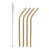rietjes rvs goudkleurig - 4 stuks