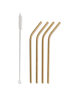 rietjes rvs goudkleurig - 4 stuks