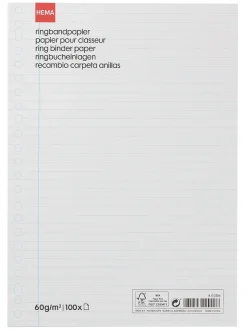 ringbandpapier A4 gelinieerd 23rings - 100 stuks