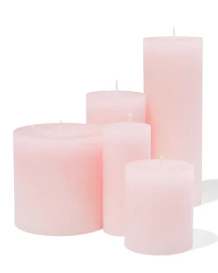 rustieke kaarsen lichtroze