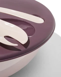 saladeschaal ⌀28x10cm inclusief bestek roze