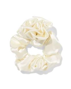 satijnen scrunchie roos