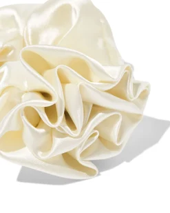 satijnen scrunchie roos