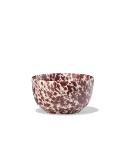 schaaltje Ø7cm Trend aardewerk bordeauxrood spikkel