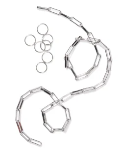 schakelketting 42cm rvs met ringetjes