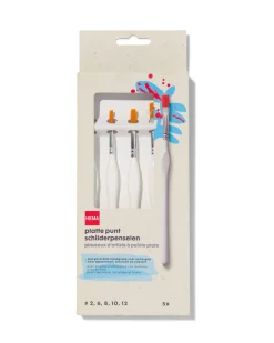 schilderpenselen met platte punt - 5 stuks