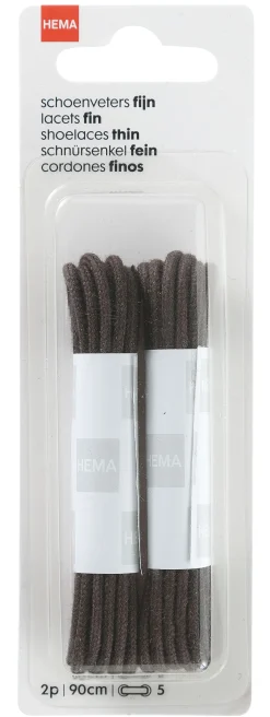 schoenveters fijn 90 cm - 2 paar