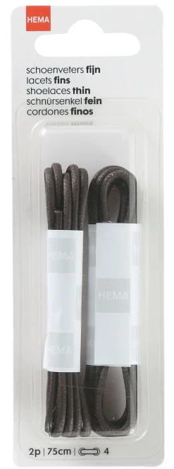schoenveters fijn 75 cm - 2 paar