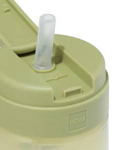 schoolbeker met rietje 300ml groen