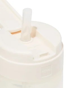 schoolbeker met rietje 300ml beige