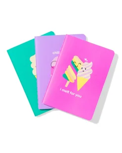 schriften A6 gelinieerd ijsjes - 3 stuks