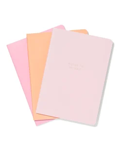schriften A5 gelinieerd roze - 3 stuks