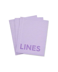 schriften lila A5 gelinieerd - 3 stuks