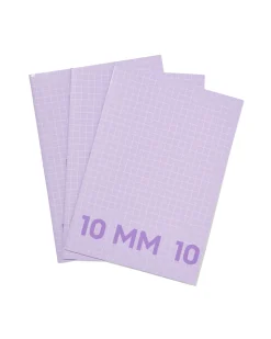 schriften lila A4 geruit 10mm - 3 stuks