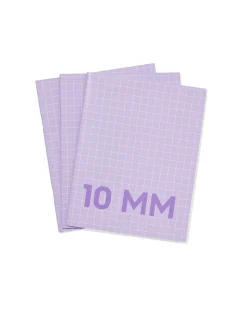 schriften lila A5 geruit 10mm - 3 stuks