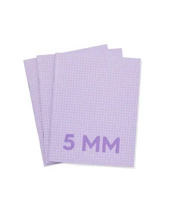 schriften lila A5 geruit 5mm - 3 stuks