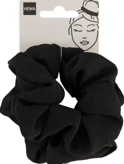 scrunchies stof zwart - 2 stuks