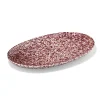 serveerschaal 21 x 32 x 2cm Trend aardewerk bordeauxrood spikkel