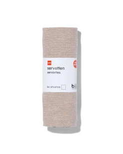 servetten beige met glitters chambray katoen 47x47 - 2 stuks