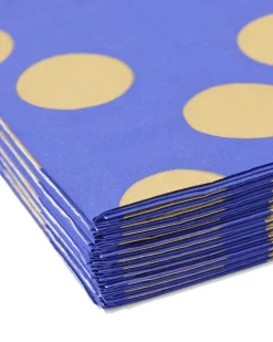 servetten stippen blauw 40x40 -12 stuks