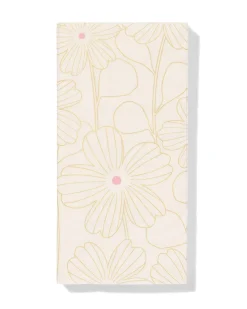servetten 33x18cm floraal goud - 12 stuks