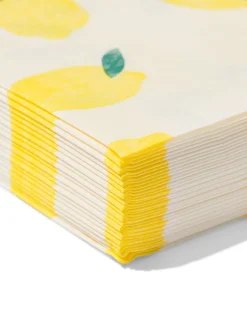 servetten 33x33cm papier citroen - 20 stuks