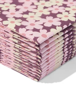 servetten 33x18cm papier floraal - 12 stuks