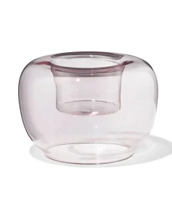 sfeerlichthouder glas retro roze