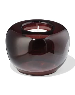 sfeerlichthouder glas retro bruin