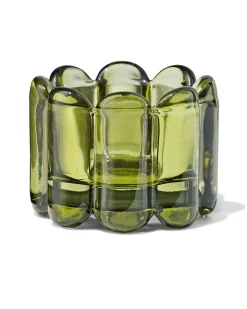 sfeerlichthouder glas ribbel groen