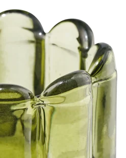 sfeerlichthouder glas ribbel groen
