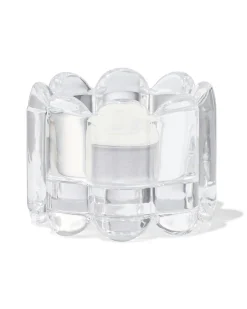 sfeerlichthouder glas XS ribbel transparant