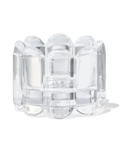 sfeerlichthouder glas XS ribbel transparant