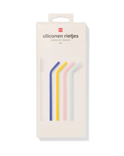 siliconen rietjes - 4 stuks