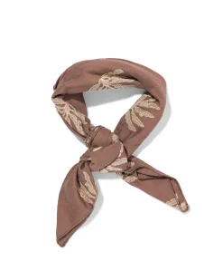 sjaal 60x60cm viscose geborduurd bladeren