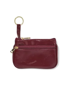 sleutel etui 12x8cm kunstleer rood