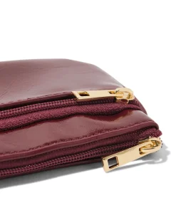 sleutel etui 12x8cm kunstleer rood