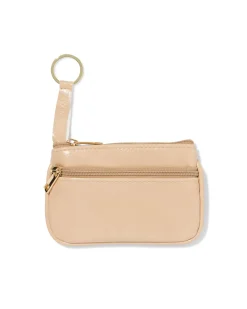 sleutel etui 12x8cm kunstleer beige