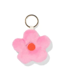 sleutelhanger 7.5cm bloem roze oranje