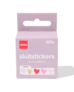 sluitstickers hartjes - 100 stuks
