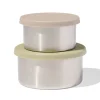 snackboxen rvs groen - 2 stuks