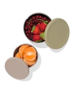 snackboxen rvs groen - 2 stuks