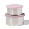 snackboxen rvs roze - 2 stuks